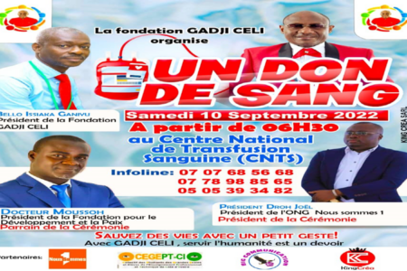 Don de sang: la Fondation Gadji Céli lance une opération pour le CNTS