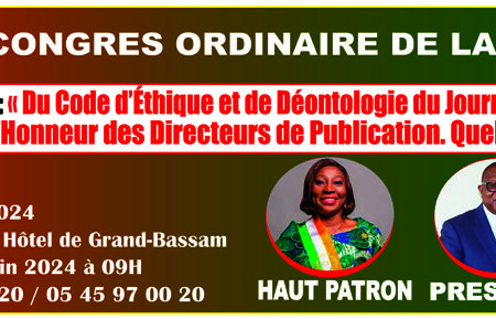 Côte d’Ivoire : les DP de la CNDPCI vont élire leur nouveau président ce samedi 08 juin 2024 à Grand-Bassam
